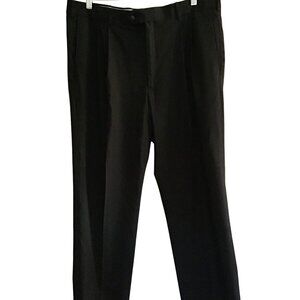 ROUNDTREE & YORKEE -TRAVEL SMART- MEN BLACK PLEATED FRONT DRESS PANT SIZE 38X30